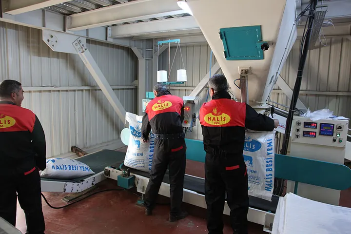Çuval dolum ve paketleme hattı